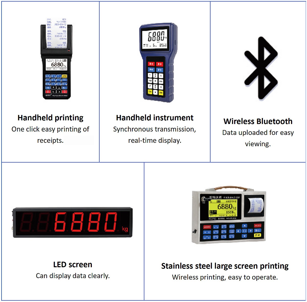 Electronic hanging scale with optional functions Electronic hanging scale with optional functions